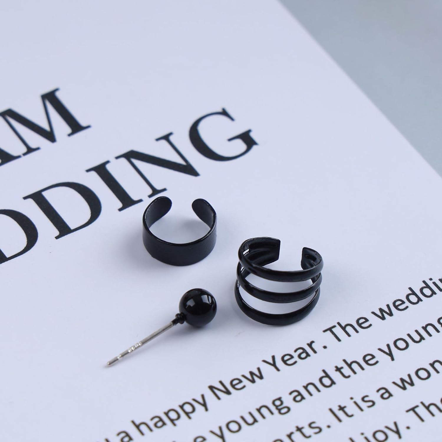 Conch Ear Earrings Piercing Cartilage Clip Earrings Helix Earrings Statement Earrings Jewelry Women Boho Top Cuffs Hoop Stud Black No Fake Crawler Climber Cuffs Wrap Cuffs for plus[s797]