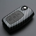 thumbnail image 3 of Funda de Fibra de Carbono ABS brillar para Ford Carbono D+Negro Llavero de Silicona para Llave de Coche, 3 of 5