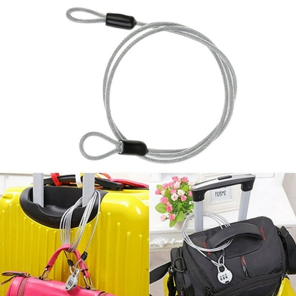 Huanledash Stainless Steel Portable Bicycle Cable Lock Clothesline Double Security End Loop