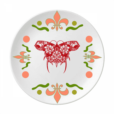 

Chinese Kite in Red Flower Ceramics Plate Tableware Dinner Dish