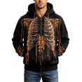thumbnail image 5 of XDZJLR Men Halloween Zip Up Hoodie Skeleton Graphic Casual Long Sleeve Jacket Fall Winter Hooded Sweatshirts, 5 of 5