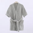 thumbnail image 4 of Fengactive Women's Short Sleeve Plush Robe - Cozy Warm Short Bathrobe Soft Nightgown Sleepwear with Pockets, 4 of 6