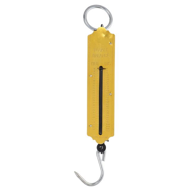 GOOHOCHY Báscula portátil vertical de 50 kg para verduras, con gancho colgante mecánico (dorada)