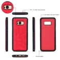 thumbnail image 4 of Galaxy S8 Wallet Detachable Case, Dteck [wrist band][14 Card Slots] Zipper Purse Phone Case Multi-functional Folio Flip Weave PU Leather Removable Magnetic Back Cover For Samsung Galaxy S8,Red, 4 of 8