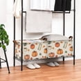 thumbnail image 3 of Yayeee Foldable Storage Basket for Shelves with Handles Waterproof Cloth Bins, Beige Fall Coffee, 3 of 7