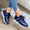 Blue, variant on Womens Breathable Slip-On Round Toe Sneakers - Durable Non-Slip Platform Shoes for Everyday Wear