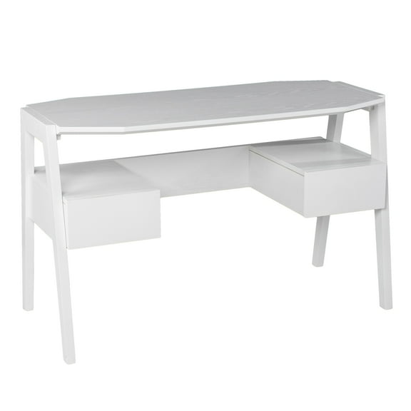 SEI Furniture Clyden Engineered Wood Writing Desk with Storage in White