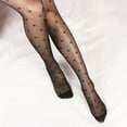 thumbnail image 2 of Lovskoo Womens High Waist Tights Stockings Trouser Socks Sexy Stockings Twill Polka Dot Print Thin Mesh Stockings Thigh High Pantyhose Black-B, 2 of 4