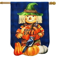 Briarwood Lane Happy Fall Scarecrow Burlap House Flag