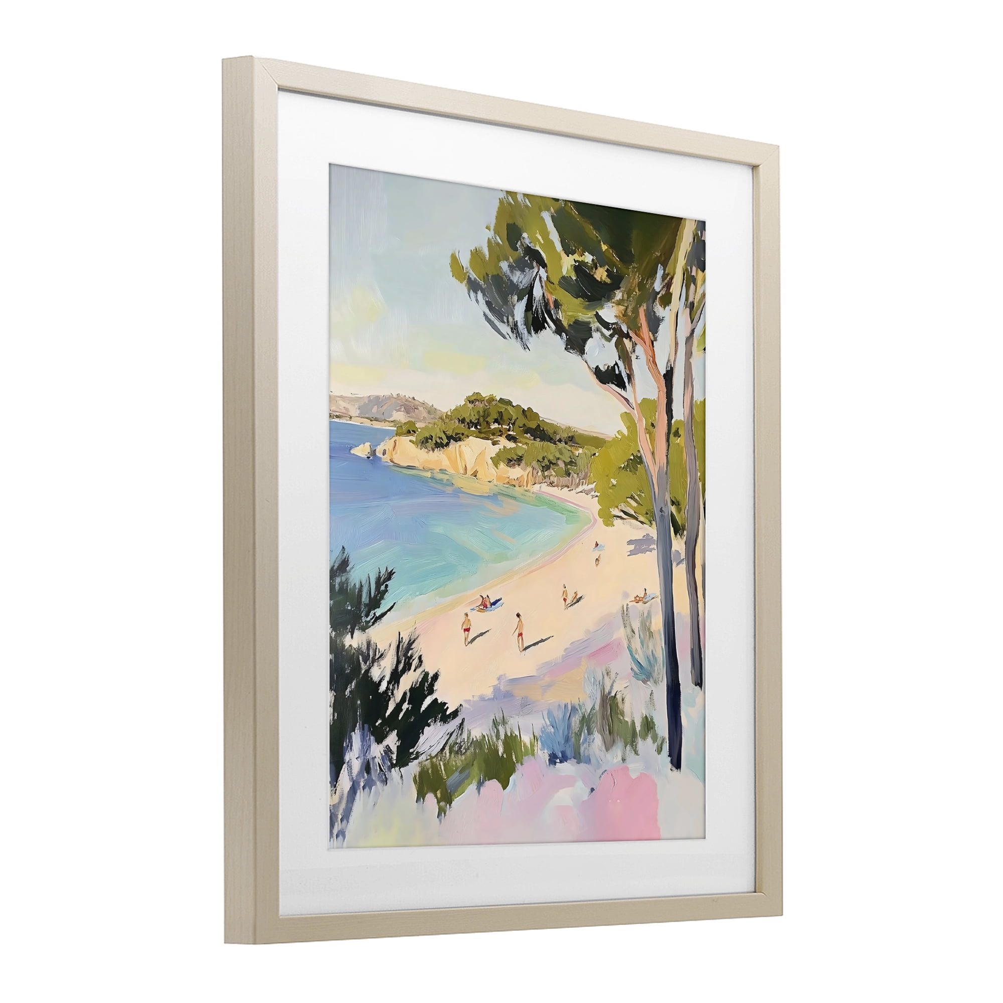Stupell Industries Amalfi Coast Beach Escape Birch Framed Print Under Glass, design by The Prints Vibe