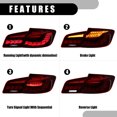 thumbnail image 4 of Unique Bargains 1 Pair OLED Tail Lights Assembly Sequential Turn Signals 3D Dynamic Animation Lighting for BMW F10 11-17, 4 of 6