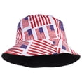 thumbnail image 1 of KAKOWELY Sombrero de pescador reversible con bandera estadounidense y doble uso, sombrero para el sol, 1 of 5