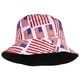 thumbnail image 1 of KAKOWELY Sombrero de pescador reversible con bandera estadounidense y doble uso, sombrero para el sol, 1 of 5