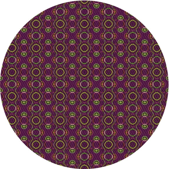 Ahgly Company Indoor Round Patterned Chestnut Brown Area Rugs, 3' Round