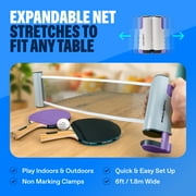 PRO SPIN All-In-One Ping Pong Set - Retractable Ping Pong Net for Any Table (72), High-Quality Ping Pong Paddles and Balls, Storage Case - Portable Table Tennis Gifts for Boys & Girls (2-Player Set)