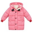 thumbnail image 2 of jjayotai Thicken Warm Kids Down Coat Winter Hooded Long Boys Girls Cotton Down Jackets Outerwears Children Clothing Pink 7-8 Years, 2 of 6