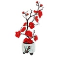 thumbnail image 1 of Flores de simulación, plantas verdes, plantas en macetas, plantas en macetas de flor de ciruelo de simulación, decoración de escritorio para el hogar, decoración de fiestas, 1 of 5