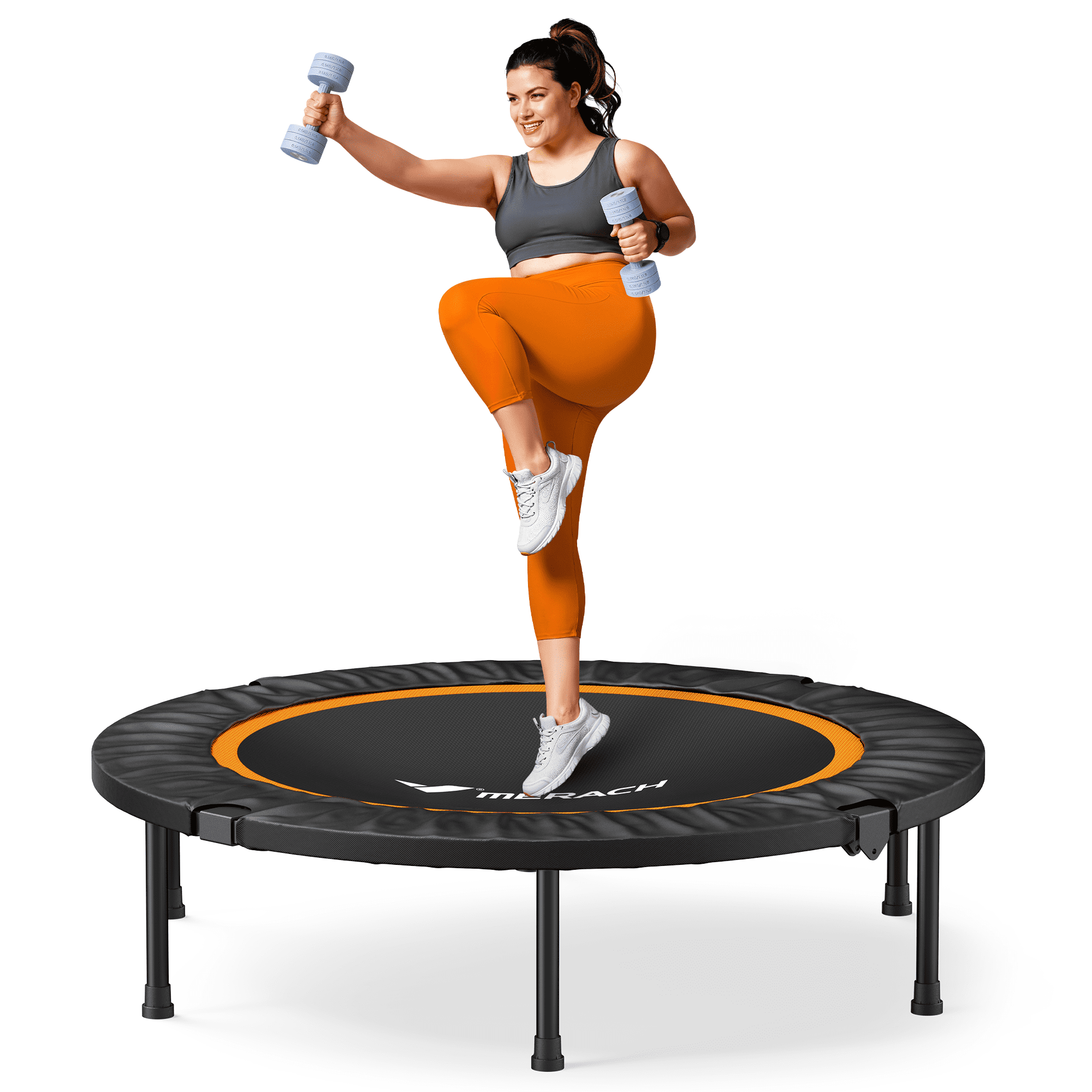 MERACH Mini Trampoline, 40 inch Foldable Trampoline for Kids & Adult, Exercise Rebounder, Round Small Trampoline Gift, 330lbs Capacity