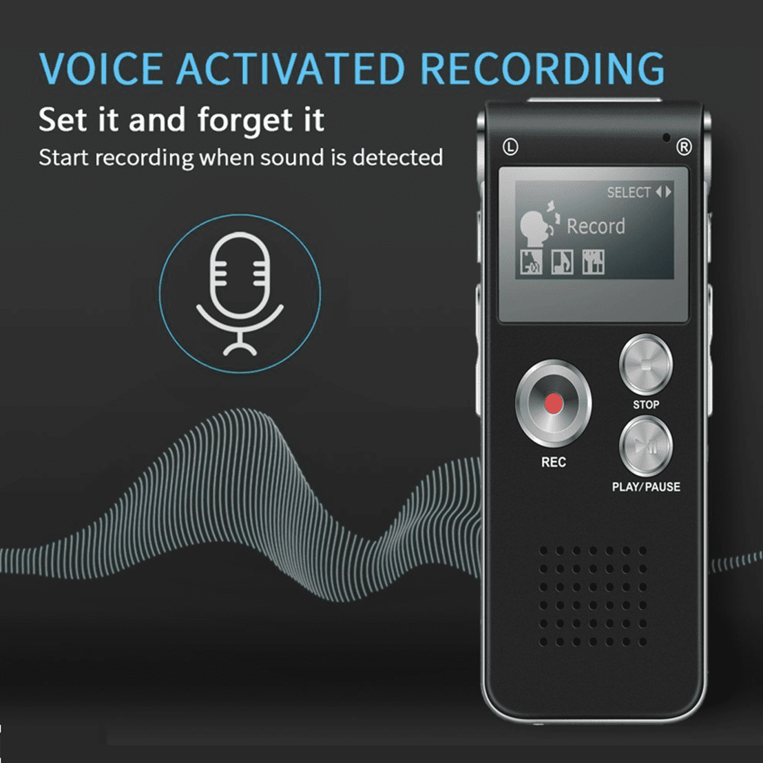 Digital Voice Recorder with Playback,Activated Recorder for Meetings/Lectures/Interviews/Classes,with USB Rechargeable
