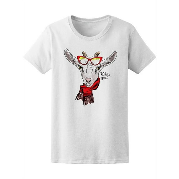 Dressed Goat Red Glasses Scarf T-Shirt Women -Image by Shutterstock, Female Medium