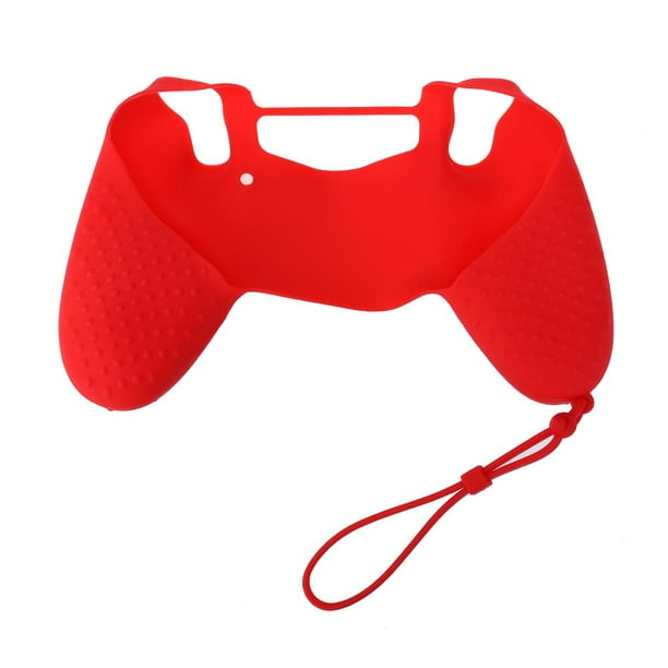 Aktudy Silicone Non Slip Grip Cover Case For Ps4 Controller With Lanyard Red Walmart Com Walmart Com
