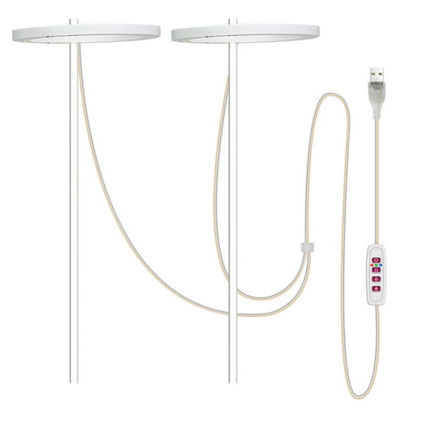 USB Potpoted LED Cultive Light con soporte interior Dimmable Pequeña planta Lámpara de cultivo Lámpara elevada Bed Potes de flores Accesorios de iluminación 2 piezas Scienceny HA059376-02B