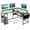 Rustic Brown, variant on Furnibear L-Shaped Gaming Desk with RGB LED Lights, Power Outlets, Monitor Stand and CPU Stand, Rustic Brown