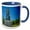 Blue/White, variant on 3drose, Minuteman Statue in Early Fall Concord, Massachusetts, 15oz Two-tone Blue Mug