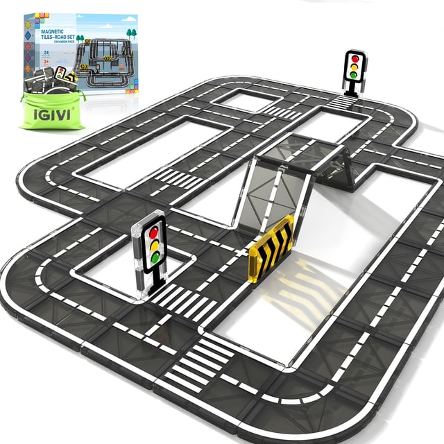 Paquete de expansión Magnetic Tiles Road IGIVI para niños mayores de 3 años