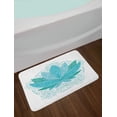 thumbnail image 2 of Lotus Bath Mat, Lotus Flower with Ornaments Ethnic Exotic Petals Mehndi Traditional Boho Design, Non-Slip Plush Mat Bathroom Kitchen Laundry Room Decor, 29.5 X 17.5 Inches, Teal Sky Blue, Ambesonne, 2 of 2