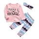thumbnail image 2 of Kukitty Conjunto De 3 Piezas De Trajes Para Niña Mama'S Bestie, Camiseta De Manga Larga, Pantalones Estampados Con Diadema (3-6 Meses), 2 of 5
