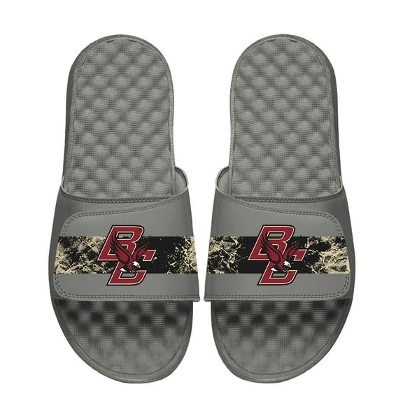 Men's ISlide Gray Boston College Eagles Distressed Slide Sandals