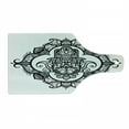 thumbnail image 1 of Hamsa Cutting Board, Curvy Ornate Frame with Antique Motif Floral Tattoo, Decorative Tempered Glass Cutting and Serving Board, Wine Bottle Shape, White Black, by Ambesonne, 1 of 1