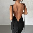thumbnail image 4 of Vestido Amoldeado Al Cuerpo Vestido ajustado sin espalda con cordones para mujer Vestido de cóctel con tirantes Club de fiesta (Negro L) Cgtredaw para Mujer Negro T XL, 4 of 9