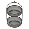 thumbnail image 2 of Cesta de fruta grande de dos niveles, frutero decorativo de metal, soporte para almacenar frutas, negro, 2 of 5