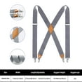 thumbnail image 2 of Mens Suspenders 1.4" Wide X-Back Adjustable Elastic with Heavy-Duty Clips for Big & Tall Weddings, 2 of 8