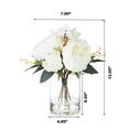 thumbnail image 4 of Enova Home Mixed Artificial Silk Peony and Hydrangea Flowers Arrangement in Cube Glass Vase With Faux Water (Cream), 4 of 4