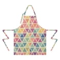 thumbnail image 2 of Multi Color Triangle Checkered Pattern Apron-Garden Aprons for Women with Pockets-Cotton Linen Waterproof Kitchen Cooking Gardening Aprons Adjustable for Kitchen,Cooking,BBQ and Salon 33x27 Inch, 2 of 7