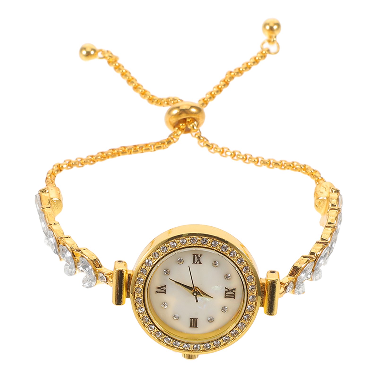 YUNLIGHTS Women's Alloy Quartz Watch with Rhinestone Bracelet, Elegant Analog Timepiece for Stylish Everyday Wear