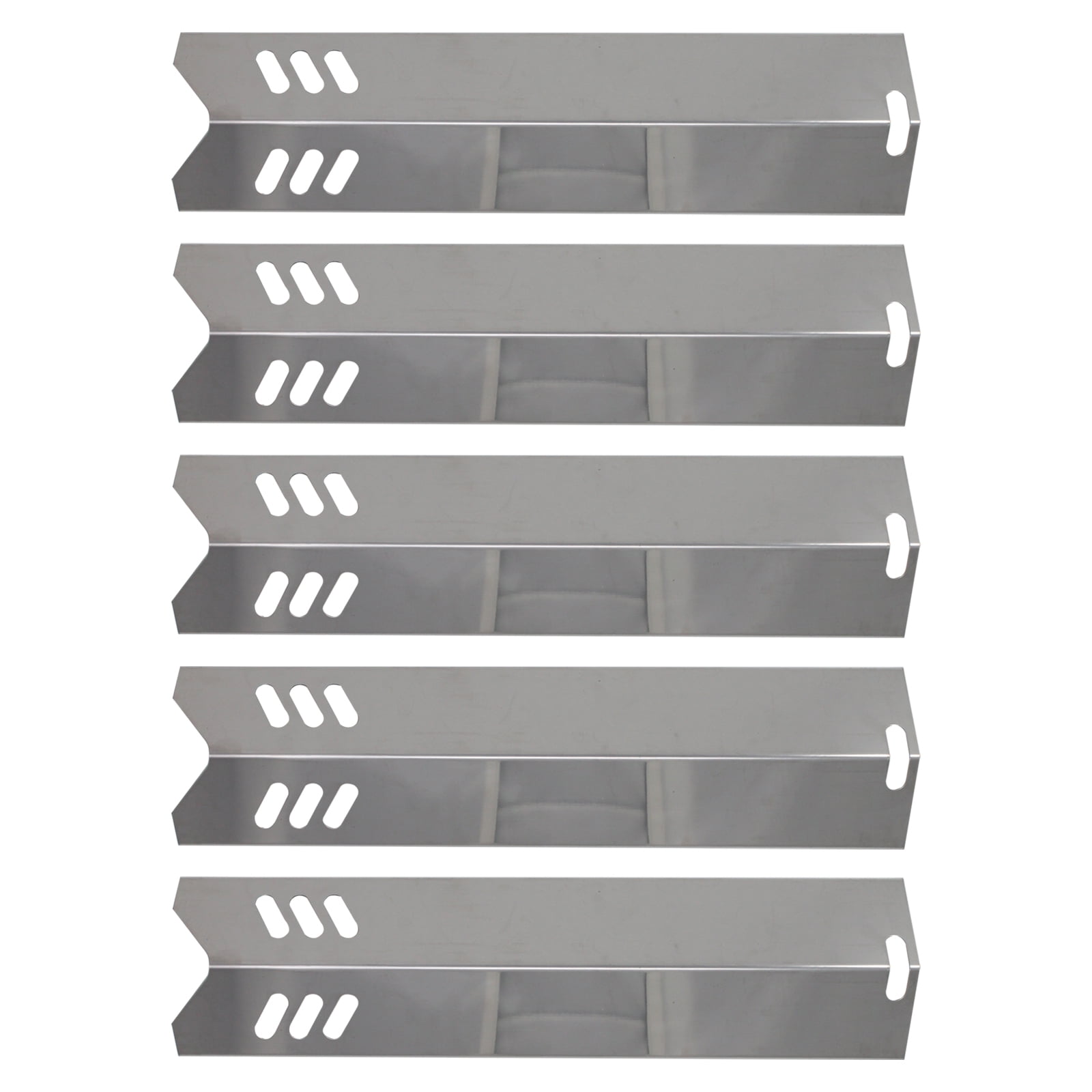 Uniflame GBC1059WB 5-Pack Kalomo Stainless Steel Gas Grill Heat Plates Shield Burner Covers Flame Tamer 15 BBQ Grill Replacement Parts Heavy Duty for Dyna-Glo DGF510SBP Backyard BY12-084-029-98 