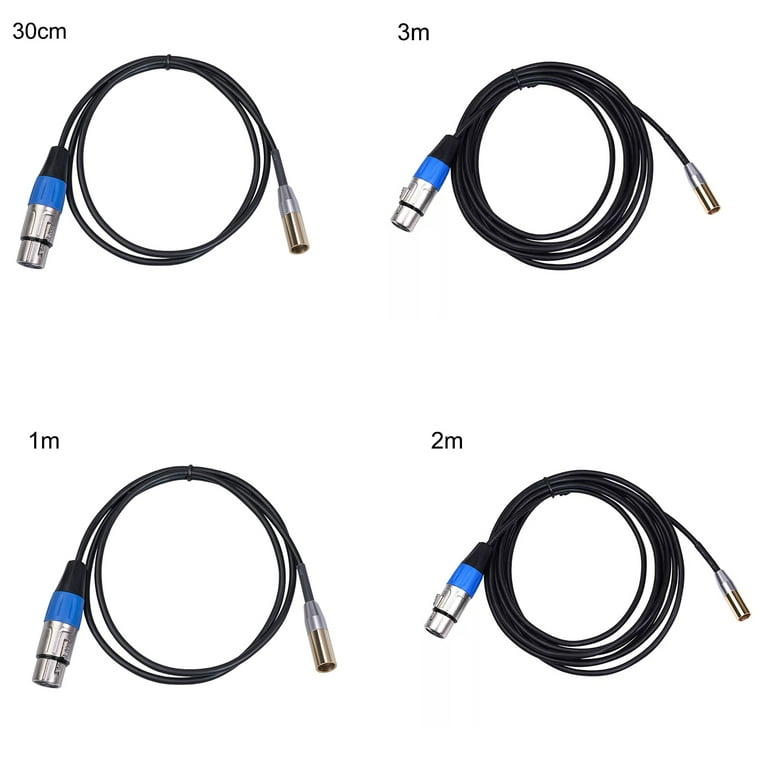 Grofry Mini XLR 3Pin Male to Female Audio Cable Microphone Cord Zinc Alloy  Wire Connector for Cameras,1M,Audio Cable 