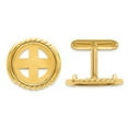 thumbnail image 5 of Auriga Fine Jewelry 14K Yellow Gold Men's Bright and Twisted 16.5mm Coin Bezel Cuff Links, 5 of 6