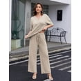 thumbnail image 4 of Avidlove Women's Pajamas Sets 2 Piece Knit Lounge Wear Short Sleeve Pullover and Wide Leg Pants Lounge Sleepwear, 4 of 6