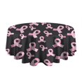 thumbnail image 5 of Pink Breast Cancer Round Tablecloth 60"x60",Wrinkle Wipeable Table Cloth for Kitchen Dining Room Picnic Patio Party, 5 of 6