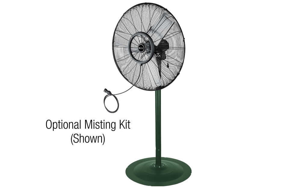 King Electric Outdoor 31.5 in 3 Speeds Pedestal Fan Rated Oscillating Air Circulator, PFO-30, Green/Black