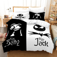 thumbnail image 3 of Disney-funda nórdica pesadilla antes de Navidad con funda de almohada, juego de cama Jack y Sally, 3D, Calavera, dibujos animados, adultos, niños, decoración de dormitorio, 3 of 5
