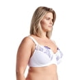 thumbnail image 3 of Curve Muse Womens Plus Size Minimizer Underwire Unlined Bra with Embroidery Lace-2Pack-BUTTERMILK,GRAY-36DDD, 3 of 6