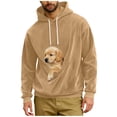 thumbnail image 3 of jobturf Cat Dog Carrier Hoodies for Men Puppy Kitten Carrying Sweatshirt Spring Fashion Pullover Top Large Pet Pocket Corduroy Shirt, 3 of 9