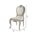 thumbnail image 5 of 24 Inch Side Dining Chair, Set of 2, Champagne Silver Frame, Gray Jacquard, 5 of 6
