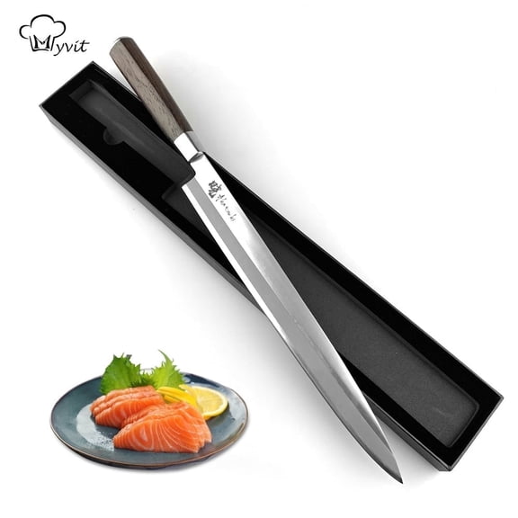 9.5 inch Sashimi Sushi Knife Japanese Knife High Carbon Steel Chef Knife Boing Fish Filleting Knife for Fishing with Box